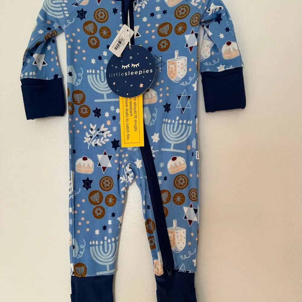 NWT Little Sleepies Footie Bamboo Pajama 0-3 months - double‎ zipper